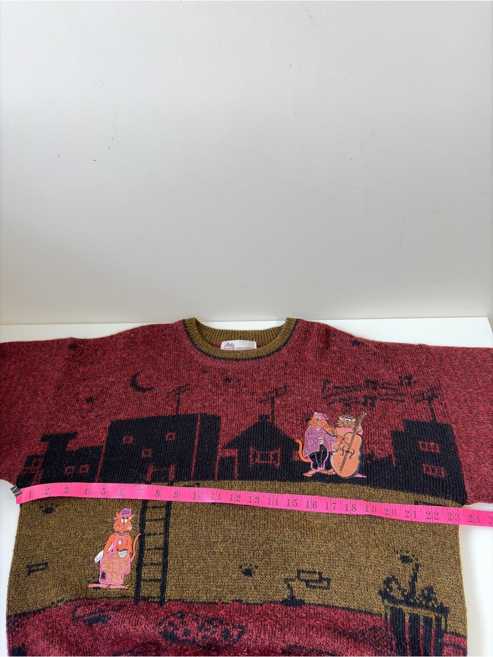 VINTAGE NORTH COUNTRY BY EATON CAT 🐈🐱 SWEATER SIZE L - Picture 7 of 8